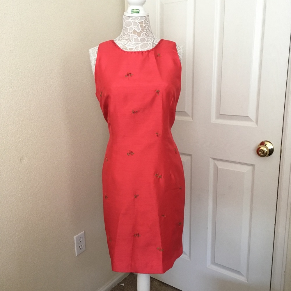 Vintage Red embroidered beaded dress
